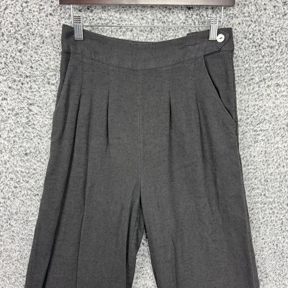 Free People Pants Womens Small Black Cropped Wide Leg Flare Pleated Coulette